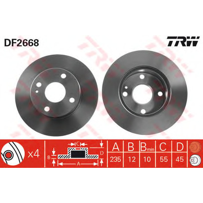 Фото Тормозной диск TRW DF2668