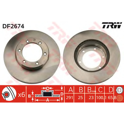 Foto Disco  freno TRW DF2674