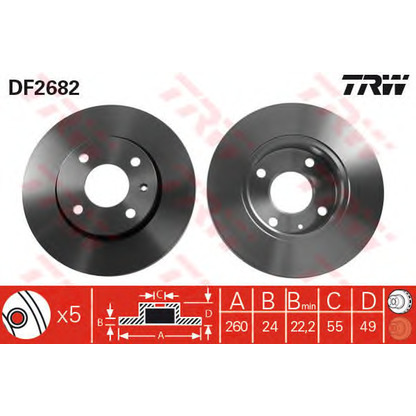 Zdjęcie Tarcza hamulcowa TRW DF2682