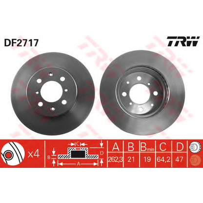 Zdjęcie Tarcza hamulcowa TRW DF2717