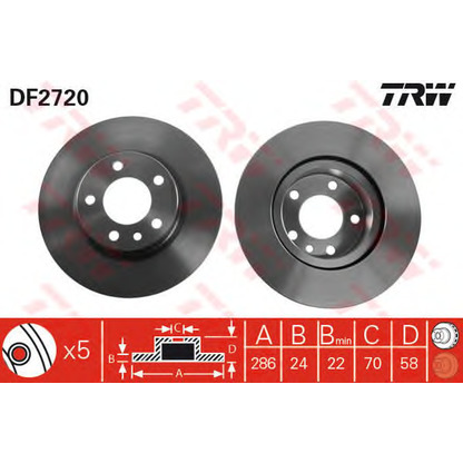 Фото Тормозной диск TRW DF2720