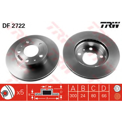 Zdjęcie Tarcza hamulcowa TRW DF2722