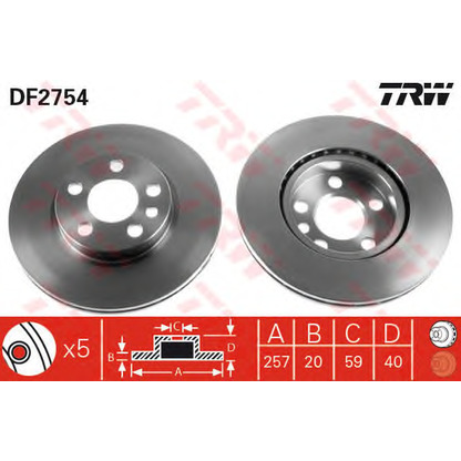 Foto Disco de freno TRW DF2754