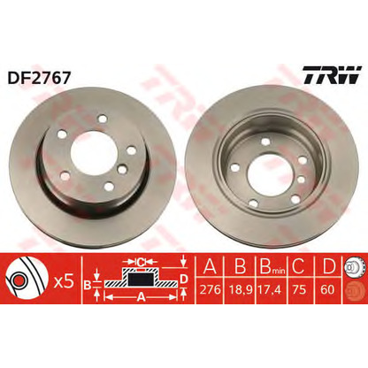 Photo Brake Disc TRW DF2767