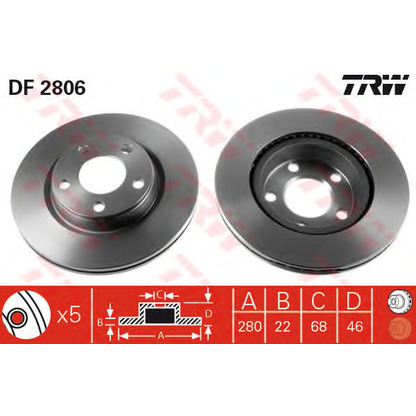 Foto Disco  freno TRW DF2806