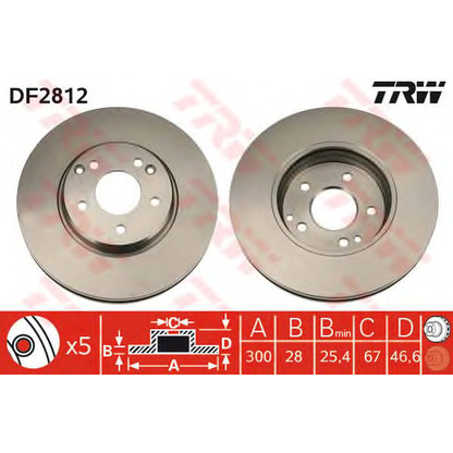 Foto Disco  freno TRW DF2812