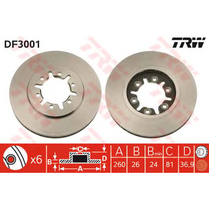 Foto Disco de freno TRW DF3001