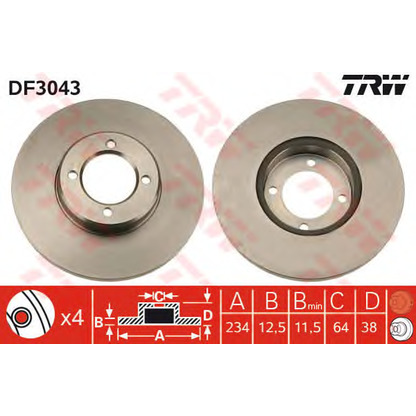 Photo Brake Disc TRW DF3043