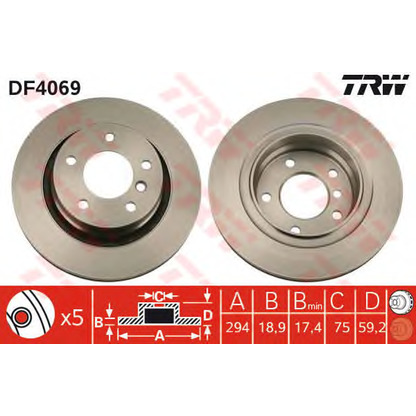 Photo Brake Disc TRW DF4069