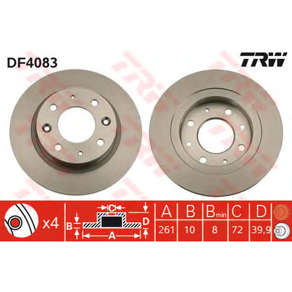 Foto Disco de freno TRW DF4083