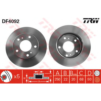 Photo Disque de frein TRW DF4092