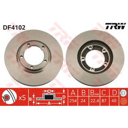 Foto Disco  freno TRW DF4102