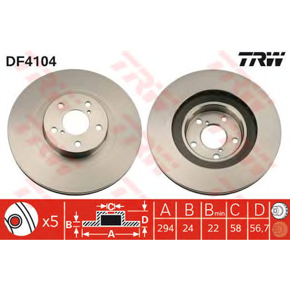 Foto Disco de freno TRW DF4104