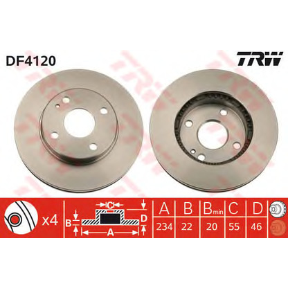 Foto Disco  freno TRW DF4120