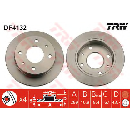 Zdjęcie Tarcza hamulcowa TRW DF4132