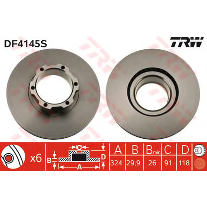 Foto Disco de freno TRW DF4145S