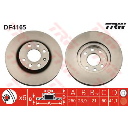 Foto Disco de freno TRW DF4165