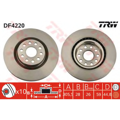 Foto Disco  freno TRW DF4220