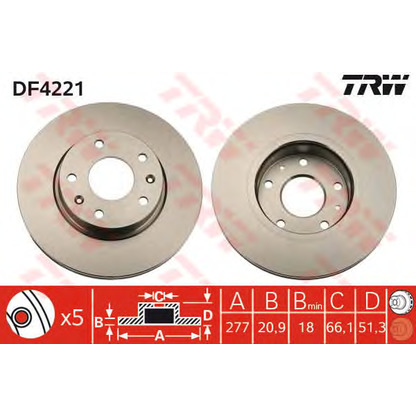 Foto Disco de freno TRW DF4221