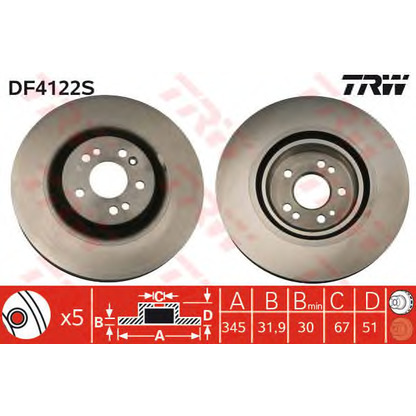 Foto Disco  freno TRW DF4222S