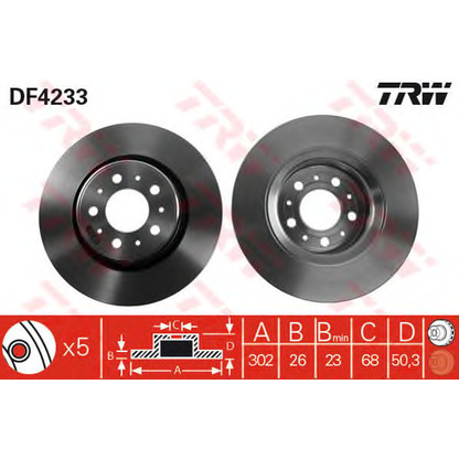 Photo Brake Disc TRW DF4233