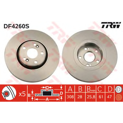 Zdjęcie Tarcza hamulcowa TRW DF4260S