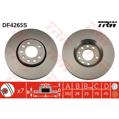 Foto Disco de freno TRW DF4265S