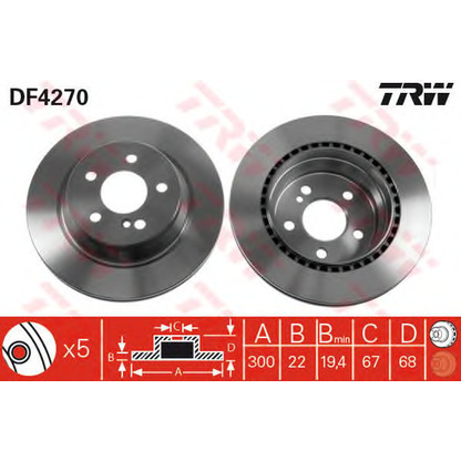 Foto Disco  freno TRW DF4270