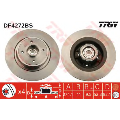 Photo Brake Disc TRW DF4272BS