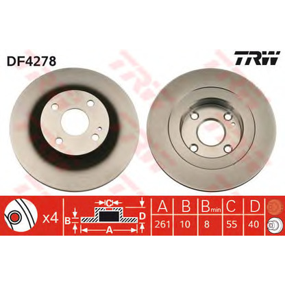 Zdjęcie Tarcza hamulcowa TRW DF4278