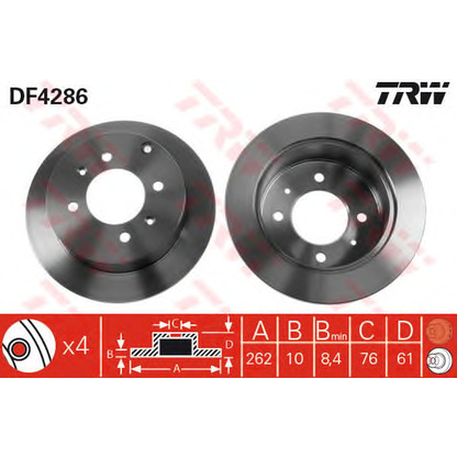 Zdjęcie Tarcza hamulcowa TRW DF4286