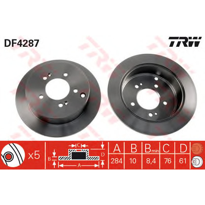 Foto Disco de freno TRW DF4287