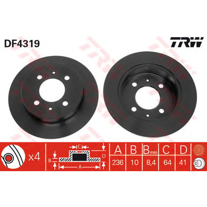 Foto Disco de freno TRW DF4319