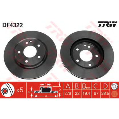 Foto Disco de freno TRW DF4322