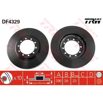 Foto Disco  freno TRW DF4329