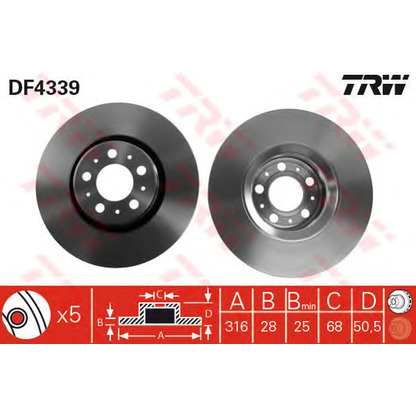 Photo Brake Disc TRW DF4339