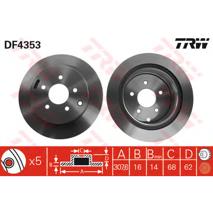 Photo Disque de frein TRW DF4353