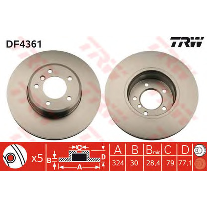 Foto Disco de freno TRW DF4361