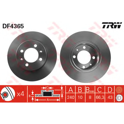 Foto Disco de freno TRW DF4365