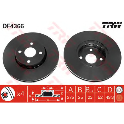 Foto Disco de freno TRW DF4366