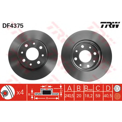 Foto Disco  freno TRW DF4375