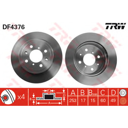 Foto Disco de freno TRW DF4376