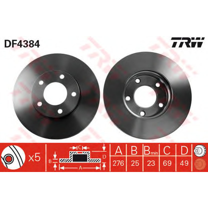 Zdjęcie Tarcza hamulcowa TRW DF4384