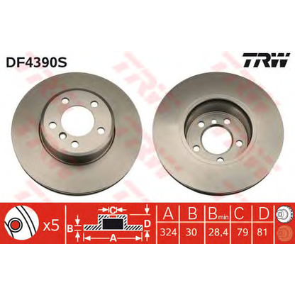 Foto Disco de freno TRW DF4390S