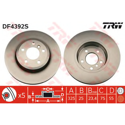 Foto Disco de freno TRW DF4392S