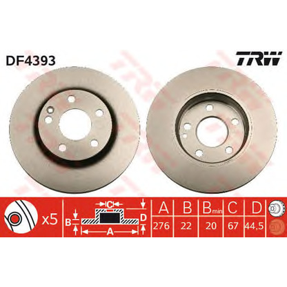 Photo Brake Disc TRW DF4393