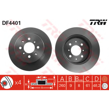 Фото Тормозной диск TRW DF4401