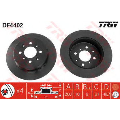 Zdjęcie Tarcza hamulcowa TRW DF4402