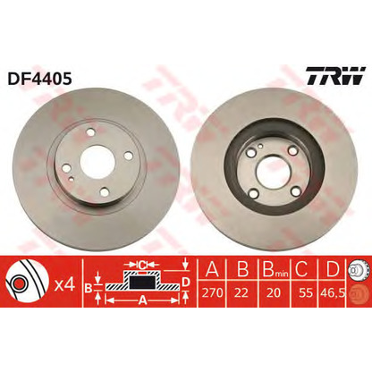 Zdjęcie Tarcza hamulcowa TRW DF4405