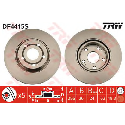 Zdjęcie Tarcza hamulcowa TRW DF4415S